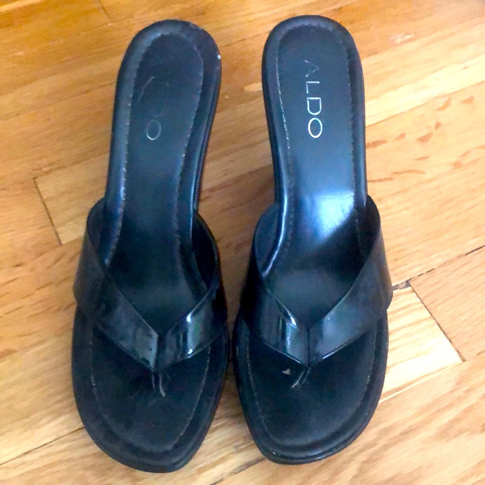 Aldo wedge black sandal
